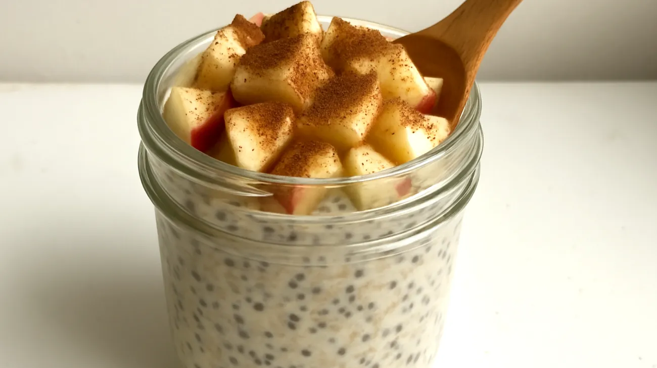 Overnight Oats mit Chiasamen, Apfel und Zimt"